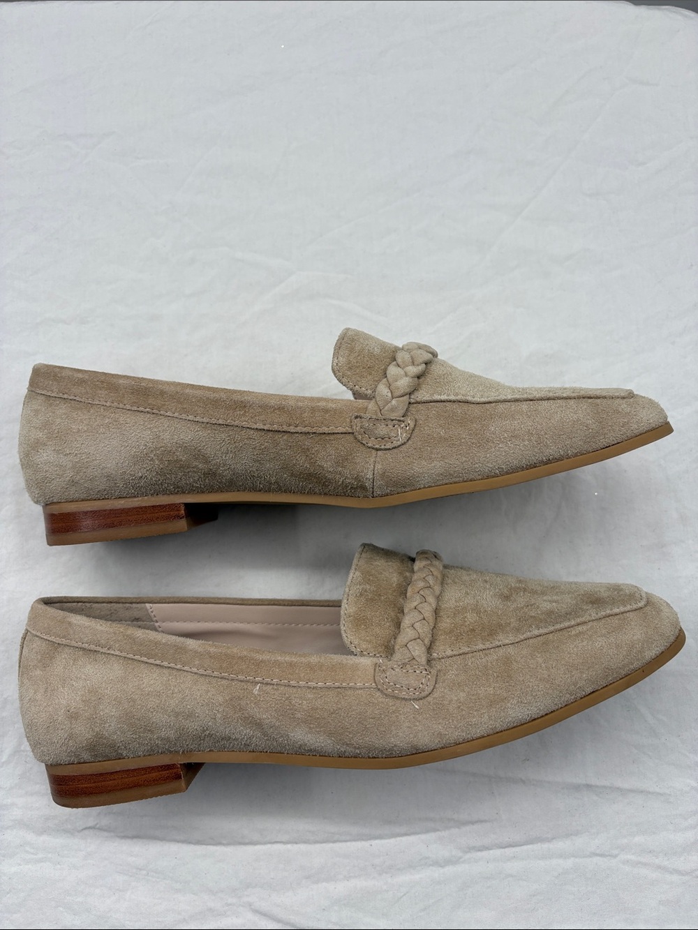 Like NEW! Joie Taupe Suede Braided Loafers. 9.5M. - Picture 7 of 9